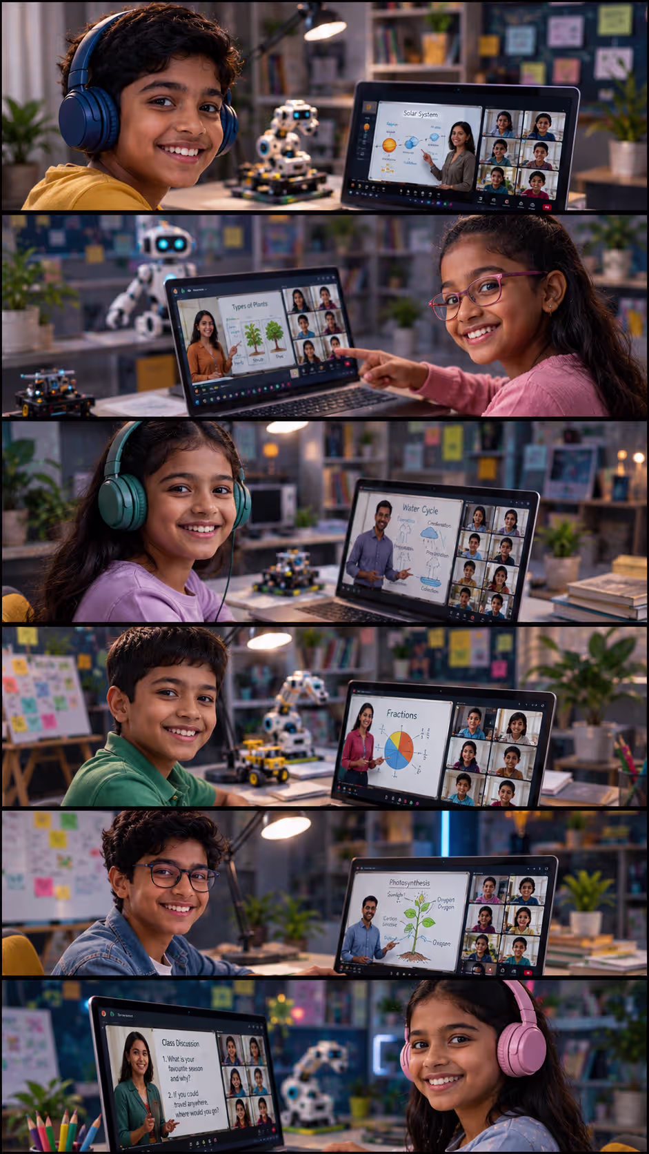 Happy child learning to code